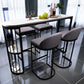 Modern Stone Bar Table Metal Base Dining Table with Storage Shelves Clearhalo 'Bar Furniture' 'Bar Tables' 'bar_tables' 'furn' 'furn_bar_tables' 'Furniture' 'Kitchen & Dining Furniture' 6297058