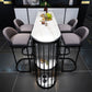 Modern Stone Bar Table Metal Base Dining Table with Storage Shelves Clearhalo 'Bar Furniture' 'Bar Tables' 'bar_tables' 'furn' 'furn_bar_tables' 'Furniture' 'Kitchen & Dining Furniture' 6297059