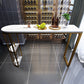 Modern Stone Bar Table Metal Base Dining Table with Storage Shelves Clearhalo 'Bar Furniture' 'Bar Tables' 'bar_tables' 'furn' 'furn_bar_tables' 'Furniture' 'Kitchen & Dining Furniture' 6297062