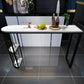 Modern Stone Bar Table Metal Base Dining Table with Storage Shelves Clearhalo 'Bar Furniture' 'Bar Tables' 'bar_tables' 'furn' 'furn_bar_tables' 'Furniture' 'Kitchen & Dining Furniture' 6297063