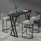 Table de Bar rectangulaire en pierre frittée, Base de traîneau, Table à manger pour cuisine et salon