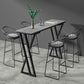 Table de Bar rectangulaire en pierre frittée, Base de traîneau, Table à manger pour cuisine et salon