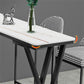 Table de Bar rectangulaire en pierre frittée, Base de traîneau, Table à manger pour cuisine et salon