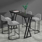 Table de Bar rectangulaire en pierre frittée, Base de traîneau, Table à manger pour cuisine et salon