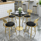 Glam Pub Table Pedestal Faux Marble Bar Table for Indoor and Breakroom