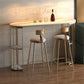 Oval Pub Table Bar Height Glam Bar Table for Indoor and Breakroom White-Gold Without Chairs Clearhalo 'Bar Furniture' 'Bar Tables' 'bar_tables' 'furn' 'furn_bar_tables' 'Furniture' 'Kitchen & Dining Furniture' 6297181