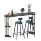 Oval Pub Table Bar Height Glam Bar Table for Indoor and Breakroom Black Without Chairs Clearhalo 'Bar Furniture' 'Bar Tables' 'bar_tables' 'furn' 'furn_bar_tables' 'Furniture' 'Kitchen & Dining Furniture' 6297182