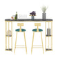 Oval Pub Table Bar Height Glam Bar Table for Indoor and Breakroom Black-Gold Without Chairs Clearhalo 'Bar Furniture' 'Bar Tables' 'bar_tables' 'furn' 'furn_bar_tables' 'Furniture' 'Kitchen & Dining Furniture' 6297187