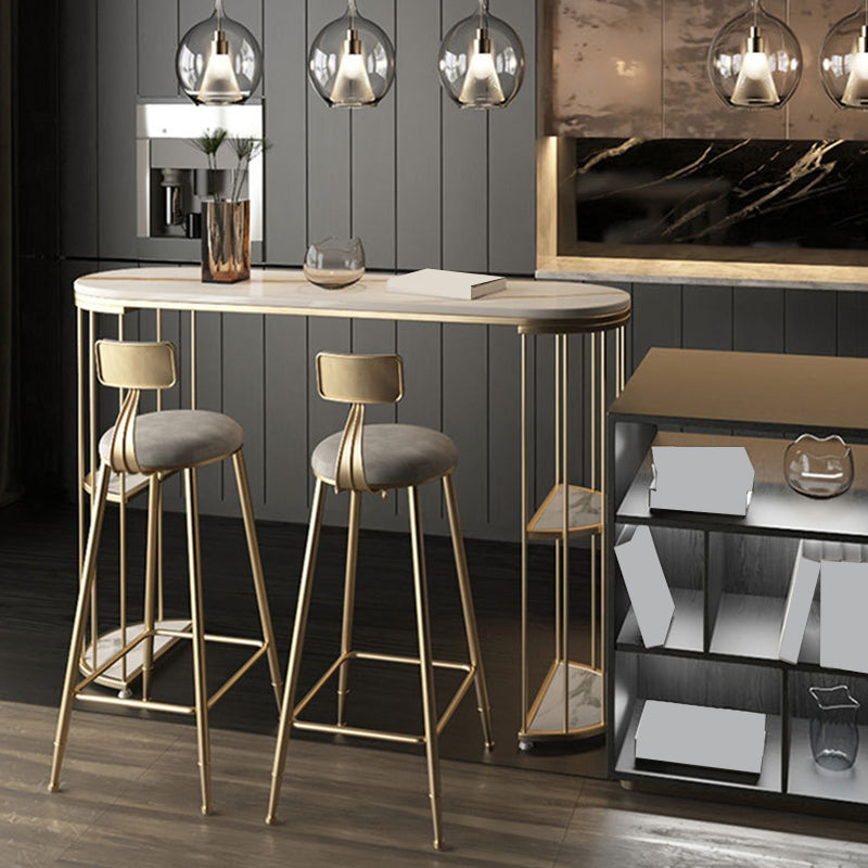 Oval Pub Table Bar Height Glam Bar Table for Indoor and Breakroom Clearhalo 'Bar Furniture' 'Bar Tables' 'bar_tables' 'furn' 'furn_bar_tables' 'Furniture' 'Kitchen & Dining Furniture' 6297189