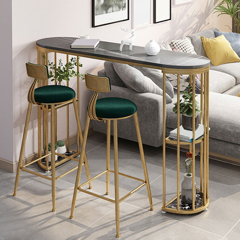 Oval Pub Table Bar Height Glam Bar Table for Indoor and Breakroom Clearhalo 'Bar Furniture' 'Bar Tables' 'bar_tables' 'furn' 'furn_bar_tables' 'Furniture' 'Kitchen & Dining Furniture' 6297191