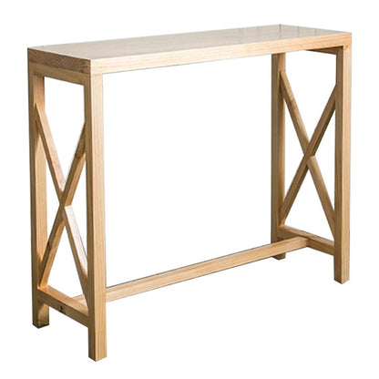 Mesa de Bar rectangular, mesa de Pub contemporánea de madera maciza para interiores