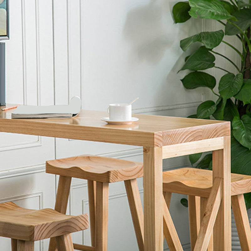 Mesa de Bar rectangular, mesa de Pub contemporánea de madera maciza para interiores