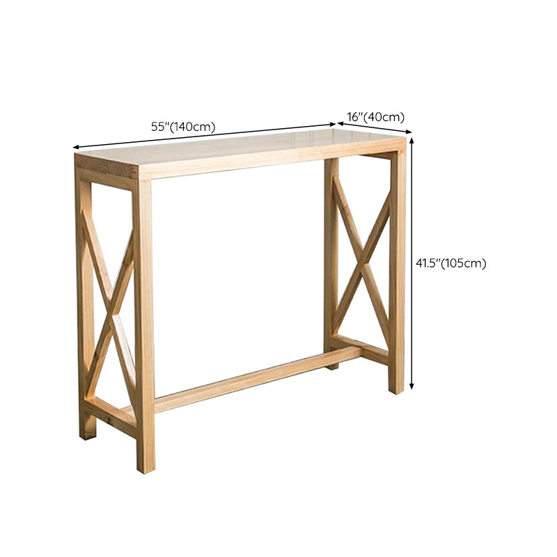 Mesa de Bar rectangular, mesa de Pub contemporánea de madera maciza para interiores