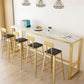 Glam Bar-height Table Rectangular and White Top Table for Living Room 78.7"L x 15.7"W x 41.3"H Without Chairs Clearhalo 'Bar Furniture' 'Bar Tables' 'bar_tables' 'furn' 'furn_bar_tables' 'Furniture' 'Kitchen & Dining Furniture' 6297225