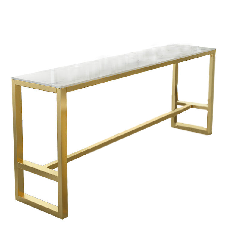 Glam Bar-height Table Rectangular and White Top Table for Living Room Without Chairs Clearhalo 'Bar Furniture' 'Bar Tables' 'bar_tables' 'furn' 'furn_bar_tables' 'Furniture' 'Kitchen & Dining Furniture' 6297226