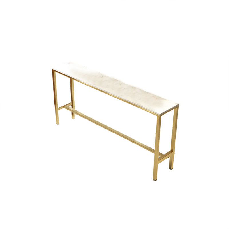 Modern Bar-height Table with White Faux Marble Top 41.3-inch Height Table for Patio Use Without Chairs Clearhalo 'Bar Furniture' 'Bar Tables' 'bar_tables' 'furn' 'furn_bar_tables' 'Furniture' 'Kitchen & Dining Furniture' 6297240