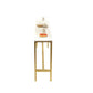 Modern Bar-height Table with White Faux Marble Top 41.3-inch Height Table for Patio Use Clearhalo 'Bar Furniture' 'Bar Tables' 'bar_tables' 'furn' 'furn_bar_tables' 'Furniture' 'Kitchen & Dining Furniture' 6297244