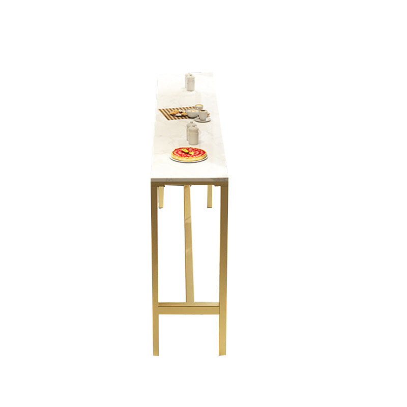 Modern Bar-height Table with White Faux Marble Top 41.3-inch Height Table for Patio Use Clearhalo 'Bar Furniture' 'Bar Tables' 'bar_tables' 'furn' 'furn_bar_tables' 'Furniture' 'Kitchen & Dining Furniture' 6297244