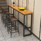 Mesa rectangular con altura de barra Mesa de bar de madera maciza de 41,3 "de alto con base negra