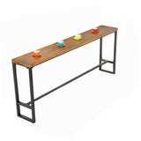 長方形のバー - ハイトテーブルソリッドウッド41.3 "Hバーベース付きバーテーブル