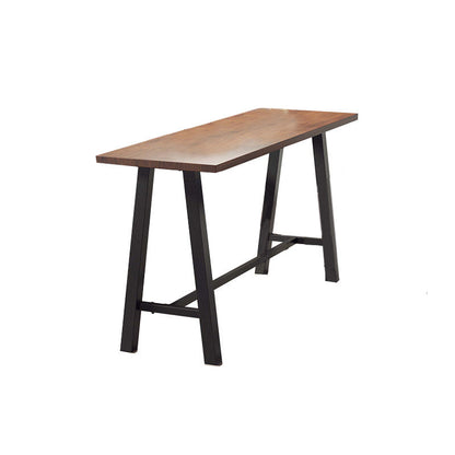 Modern Bar-height Table with Black Legs and Metal Base Bar Table Without Chairs Clearhalo 'Bar Furniture' 'Bar Tables' 'bar_tables' 'furn' 'furn_bar_tables' 'Furniture' 'Kitchen & Dining Furniture' 6297324