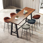 Modern Bar-height Table with Black Legs and Metal Base Bar Table 70.9"L x 23.6"W x 41.3"H Without Chairs Clearhalo 'Bar Furniture' 'Bar Tables' 'bar_tables' 'furn' 'furn_bar_tables' 'Furniture' 'Kitchen & Dining Furniture' 6297325