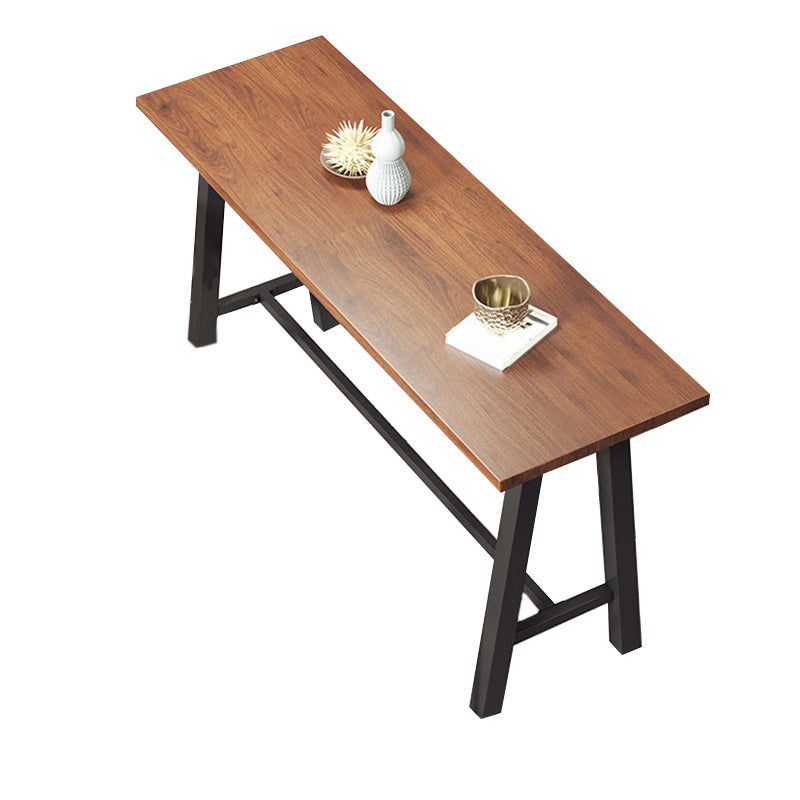 Modern Bar-height Table with Black Legs and Metal Base Bar Table Clearhalo 'Bar Furniture' 'Bar Tables' 'bar_tables' 'furn' 'furn_bar_tables' 'Furniture' 'Kitchen & Dining Furniture' 6297328