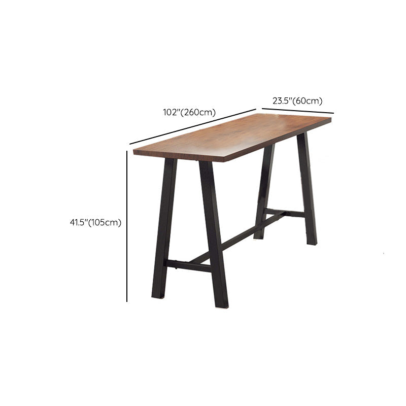Modern Bar-height Table with Black Legs and Metal Base Bar Table Clearhalo 'Bar Furniture' 'Bar Tables' 'bar_tables' 'furn' 'furn_bar_tables' 'Furniture' 'Kitchen & Dining Furniture' 6297331