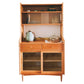 Modern Display Hutch Buffet Glass Door Hutch Cabinet for Dining Room 47"L x 16"W x 68"H Cherry Wood Clearhalo 'Display & China Cabinets' 'display_china_cabinets' 'furn' 'furn_display_china_cabinets' 'Furniture' 'Kitchen & Dining Furniture' 6297370