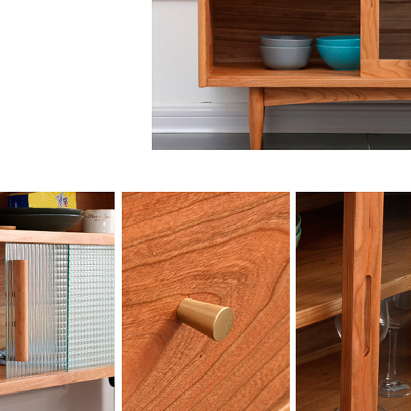 Modern Display Hutch Buffet Glass Door Hutch Cabinet for Dining Room Clearhalo 'Display & China Cabinets' 'display_china_cabinets' 'furn' 'furn_display_china_cabinets' 'Furniture' 'Kitchen & Dining Furniture' 6297374