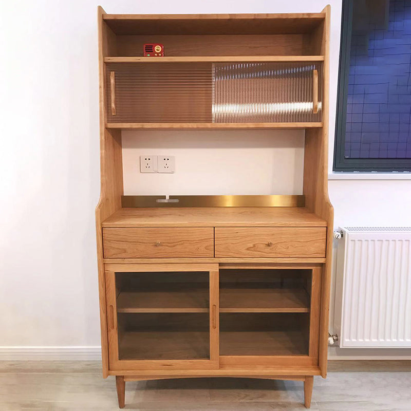 Modern Display Hutch Buffet Glass Door Hutch Cabinet for Dining Room Clearhalo 'Display & China Cabinets' 'display_china_cabinets' 'furn' 'furn_display_china_cabinets' 'Furniture' 'Kitchen & Dining Furniture' 6297376