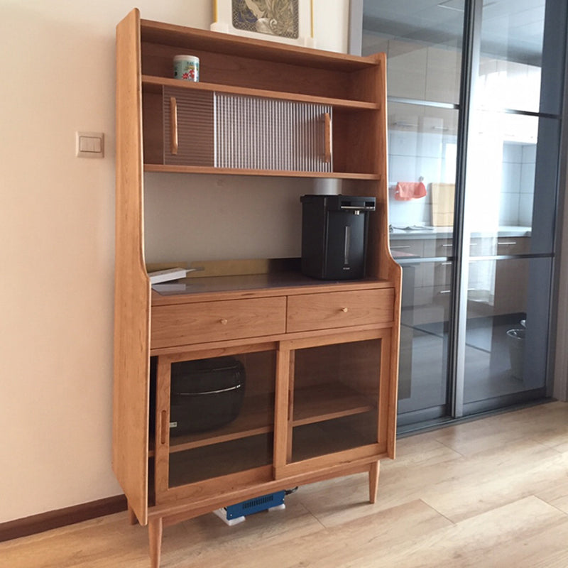 Modern Display Hutch Buffet Glass Door Hutch Cabinet for Dining Room Clearhalo 'Display & China Cabinets' 'display_china_cabinets' 'furn' 'furn_display_china_cabinets' 'Furniture' 'Kitchen & Dining Furniture' 6297377