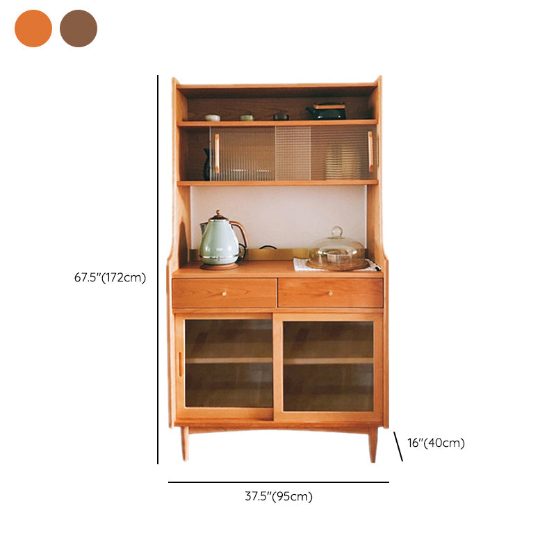 Modern Display Hutch Buffet Glass Door Hutch Cabinet for Dining Room Clearhalo 'Display & China Cabinets' 'display_china_cabinets' 'furn' 'furn_display_china_cabinets' 'Furniture' 'Kitchen & Dining Furniture' 6297381