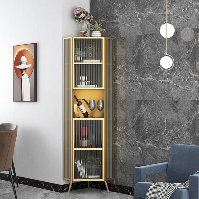 Armadio contemporaneo per esposizioni in metallo con porte per soggiorno