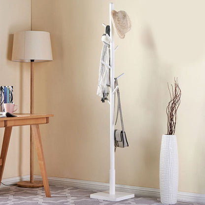 Árbol de salón independiente moderno, 69 "Tuber de madera maciza de madera con gancho de madera