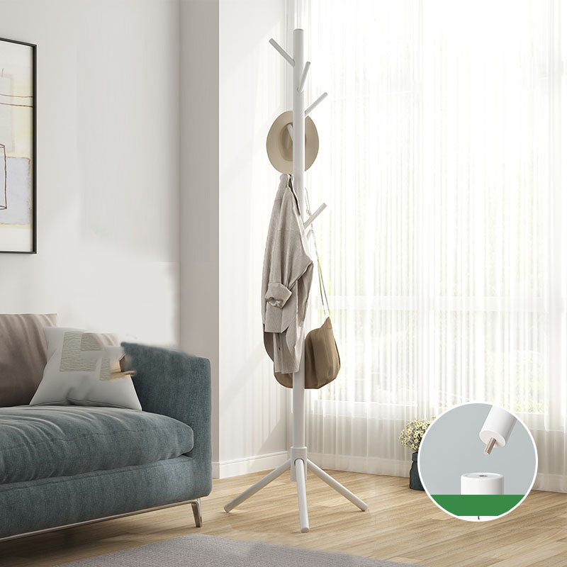 Solid Wood Free Standing Hall Tree Contemporary Hall Stand for Living Room 16.5"L x 16.5"W x 69"H White Clearhalo 'Entry & Mudroom Furniture' 'furn' 'furn_hall_tree_coat_racks' 'Furniture' 'Hall Trees & Coat Racks' 'hall_tree_coat_racks' 6297624