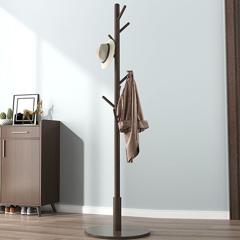 Solid Wood Free Standing Hall Tree Contemporary Hall Stand for Living Room 15"L x 15"W x 69"H Brown Clearhalo 'Entry & Mudroom Furniture' 'furn' 'furn_hall_tree_coat_racks' 'Furniture' 'Hall Trees & Coat Racks' 'hall_tree_coat_racks' 6297626