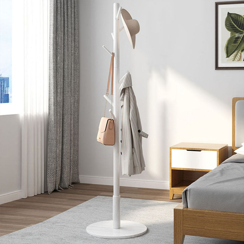 Solid Wood Free Standing Hall Tree Contemporary Hall Stand for Living Room 15"L x 15"W x 69"H White Clearhalo 'Entry & Mudroom Furniture' 'furn' 'furn_hall_tree_coat_racks' 'Furniture' 'Hall Trees & Coat Racks' 'hall_tree_coat_racks' 6297627