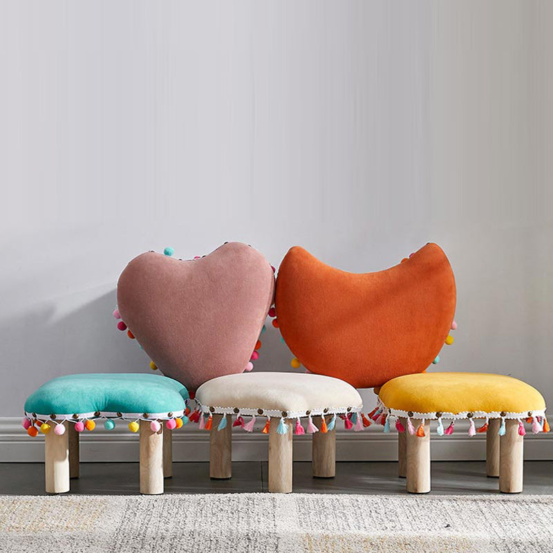 Orange Modern Standard Cotton Tear Resistant Standard for Living Room Clearhalo 'furn' 'furn_ottomans_poufs' 'Furniture' 'Living Room Furniture' 'Ottomans & Poufs' 'ottomans_poufs' 6297771