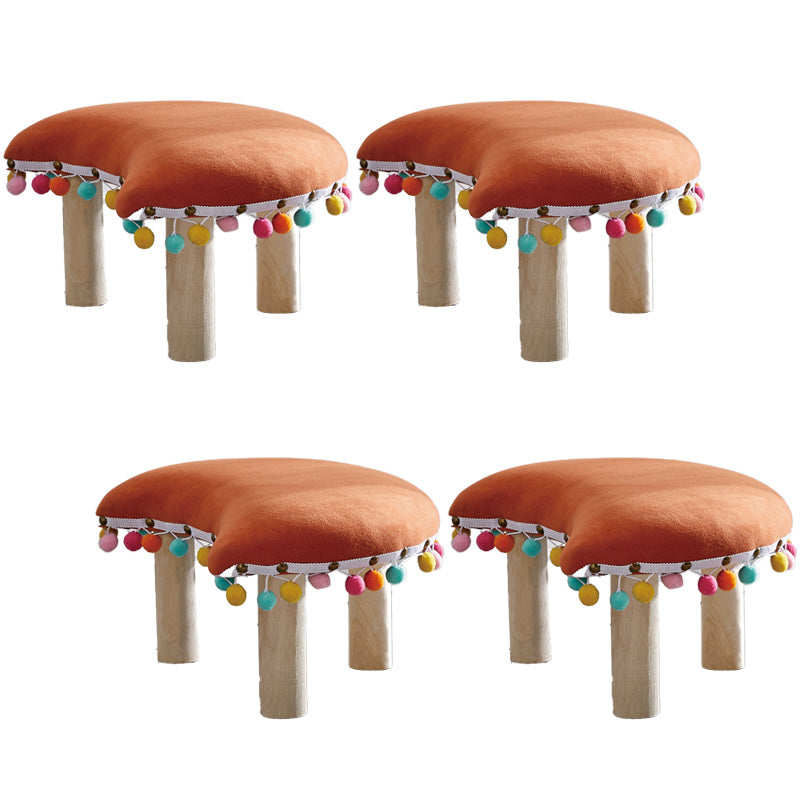 Orange Modern Standard Cotton Tear Resistant Standard for Living Room Orange 4 Piece Set Clearhalo 'furn' 'furn_ottomans_poufs' 'Furniture' 'Living Room Furniture' 'Ottomans & Poufs' 'ottomans_poufs' 6297788