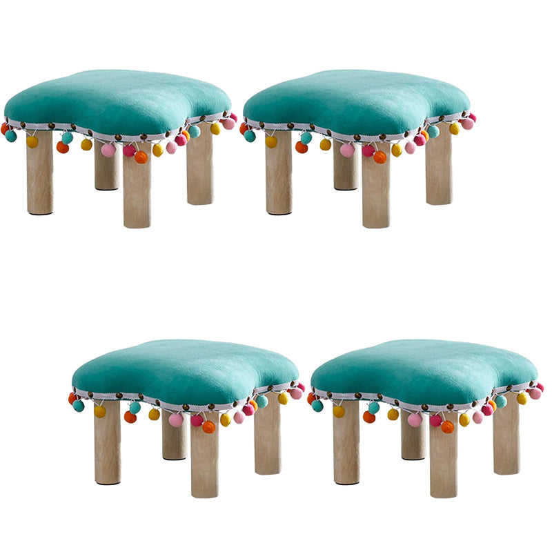 Orange Modern Standard Cotton Tear Resistant Standard for Living Room Blue 4 Piece Set Clearhalo 'furn' 'furn_ottomans_poufs' 'Furniture' 'Living Room Furniture' 'Ottomans & Poufs' 'ottomans_poufs' 6297793