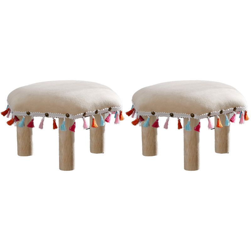 Orange Modern Standard Cotton Tear Resistant Standard for Living Room Light Beige 2 Piece Set Clearhalo 'furn' 'furn_ottomans_poufs' 'Furniture' 'Living Room Furniture' 'Ottomans & Poufs' 'ottomans_poufs' 6297796