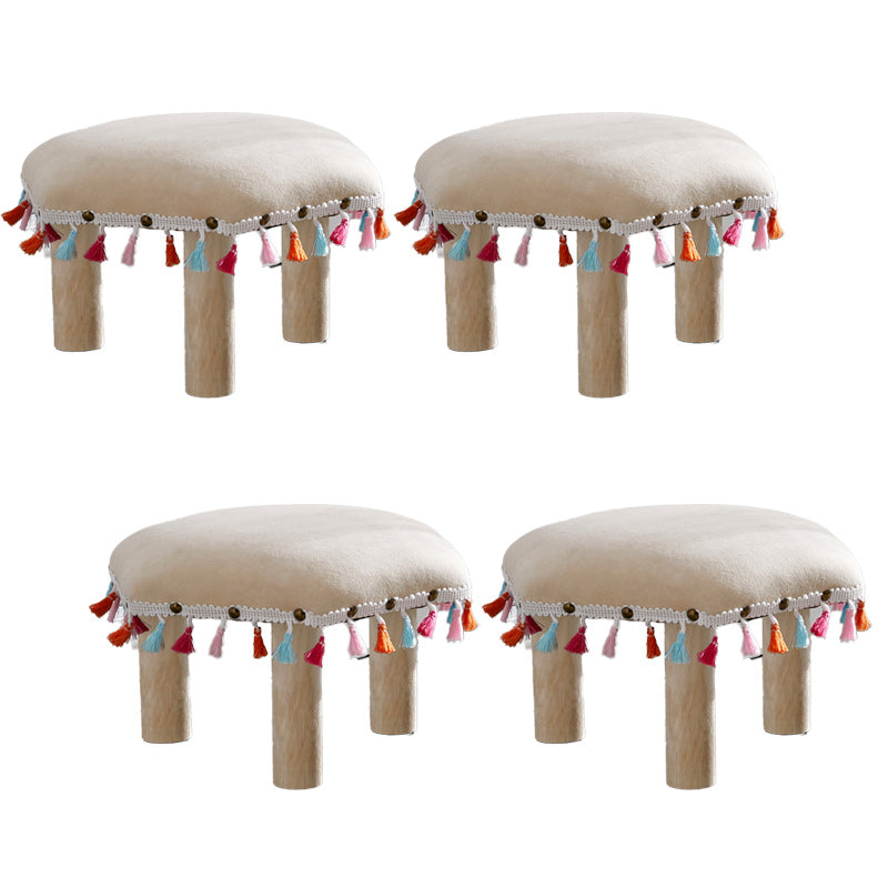 Orange Modern Standard Cotton Tear Resistant Standard for Living Room Light Beige 4 Piece Set Clearhalo 'furn' 'furn_ottomans_poufs' 'Furniture' 'Living Room Furniture' 'Ottomans & Poufs' 'ottomans_poufs' 6297797