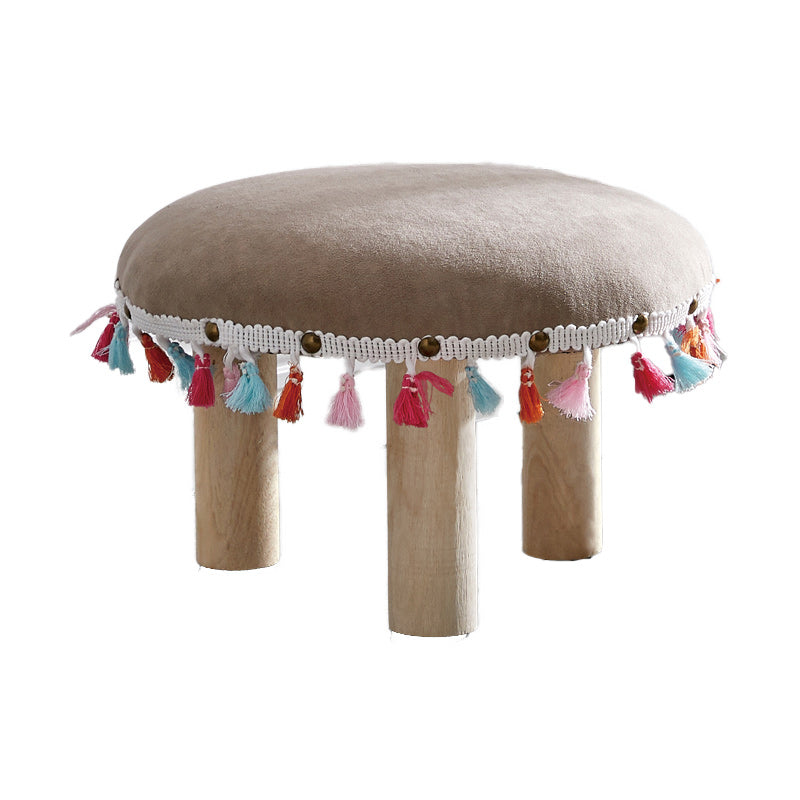 Orange Modern Standard Cotton Tear Resistant Standard for Living Room Light Khaki 1 Piece Clearhalo 'furn' 'furn_ottomans_poufs' 'Furniture' 'Living Room Furniture' 'Ottomans & Poufs' 'ottomans_poufs' 6297798