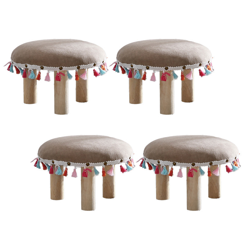 Orange Modern Standard Cotton Tear Resistant Standard for Living Room Light Khaki 4 Piece Set Clearhalo 'furn' 'furn_ottomans_poufs' 'Furniture' 'Living Room Furniture' 'Ottomans & Poufs' 'ottomans_poufs' 6297800