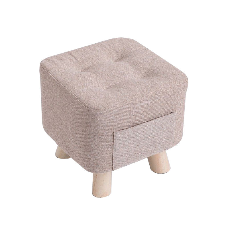 Modern Ottoman Fabric Upholstered Tufted Solid Color Pocket Square Ottoman with Chair Legs Clearhalo 'furn' 'furn_ottomans_poufs' 'Furniture' 'Living Room Furniture' 'Ottomans & Poufs' 'ottomans_poufs' 6297820