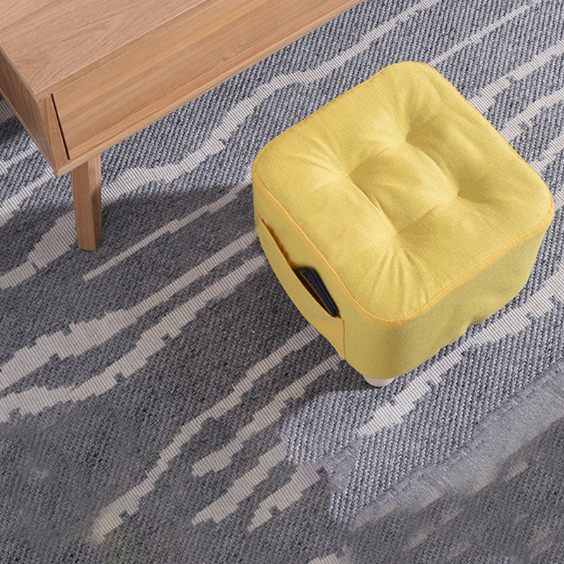 Modern Ottoman Fabric Upholstered Tufted Solid Color Pocket Square Ottoman with Chair Legs Clearhalo 'furn' 'furn_ottomans_poufs' 'Furniture' 'Living Room Furniture' 'Ottomans & Poufs' 'ottomans_poufs' 6297827