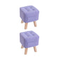 Modern Ottoman Fabric Upholstered Tufted Solid Color Pocket Square Ottoman with Chair Legs 11"L x 11"W x 14"H Violet 2 Piece Set Clearhalo 'furn' 'furn_ottomans_poufs' 'Furniture' 'Living Room Furniture' 'Ottomans & Poufs' 'ottomans_poufs' 6297837