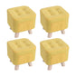 Modern Ottoman Fabric Upholstered Tufted Solid Color Pocket Square Ottoman with Chair Legs 11.4"L x 11.4"W x 11"H Yellow 4 Piece Set Clearhalo 'furn' 'furn_ottomans_poufs' 'Furniture' 'Living Room Furniture' 'Ottomans & Poufs' 'ottomans_poufs' 6297848