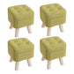 Modern Ottoman Fabric Upholstered Tufted Solid Color Pocket Square Ottoman with Chair Legs 11"L x 11"W x 14"H Green 4 Piece Set Clearhalo 'furn' 'furn_ottomans_poufs' 'Furniture' 'Living Room Furniture' 'Ottomans & Poufs' 'ottomans_poufs' 6297854